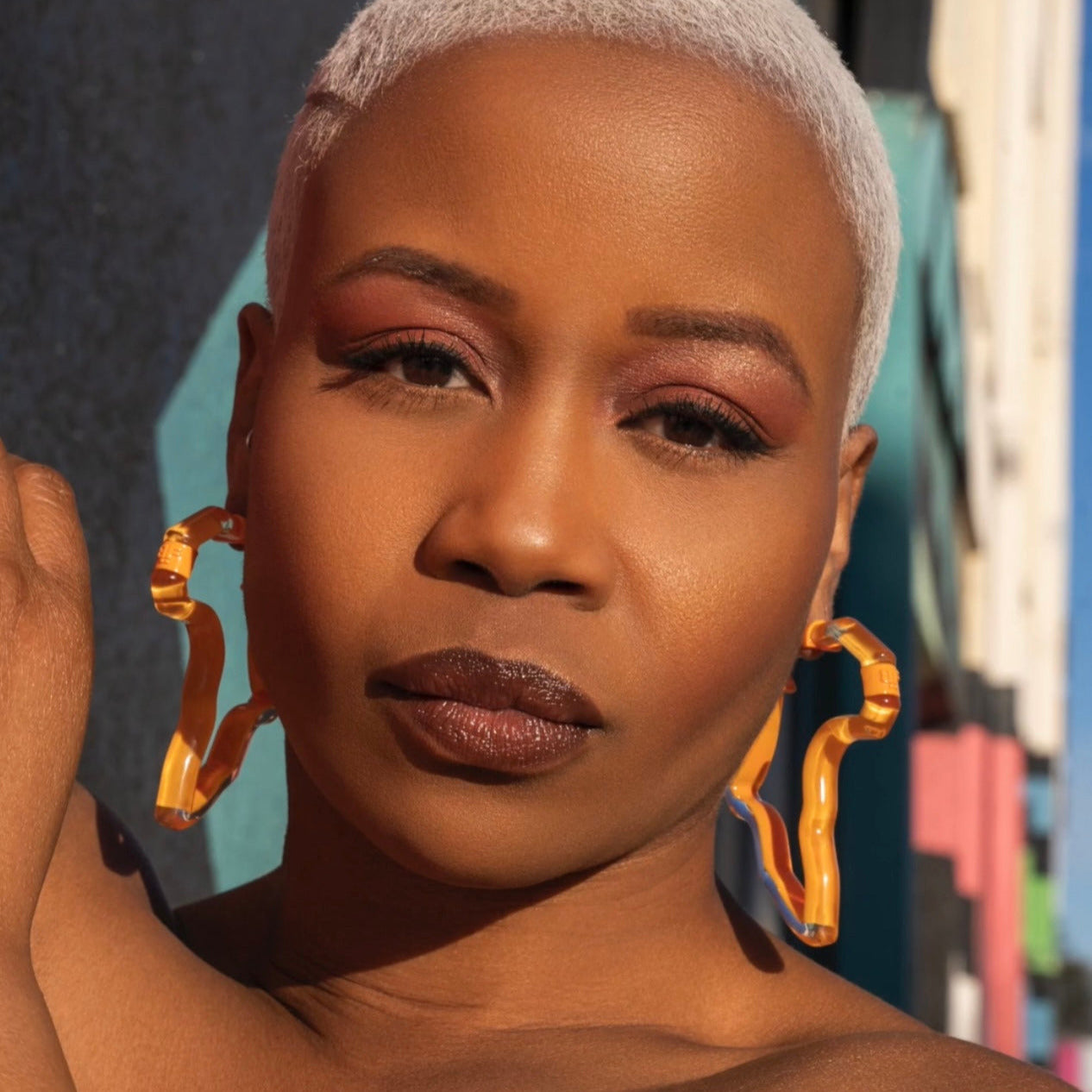 Peekaboo Africa Lucite Hoops