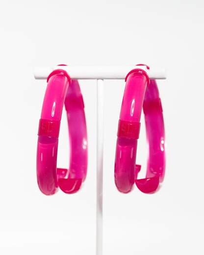 PRE-ORDER: Peekaboo Lucite Two-Sided Hoops